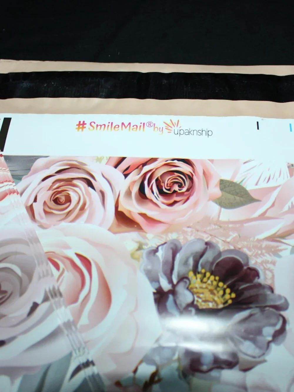 50 pcs - 25 10x13 Boho Floral Poly Mailers & 25 10x13 Clear Self Sealing Bags